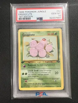 1999 POKEMON JUNGLE 1ST ED #52 EXEGGCUTE PSA 10 - Image 1