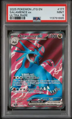 2025 POKEMON JTG EN-JOURNEY TOGETHER ULTRA RARE #177 SALAMENCE EX PSA 9 - Image 1