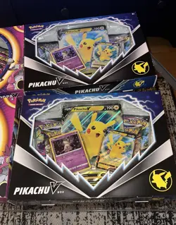 Pokemon TCG: Hoopa V Box x2 & 2x Pokemon Pikachu V box - In Hand - Image 2