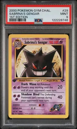 2000 POKEMON GYM CHALLENGE 1ST ED #29 SABRINA'S GENGAR PSA 9 - Image 1