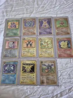 11 Holo Pokemon Japanese Foil Lot Base Fossil Raichu Alakazam NM Near Mint - Image 1