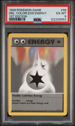 1999 POKEMON BASE SET 1ST EDITION #96 DOUBLE COLORLESS ENERGY PSA 6 - Image 1