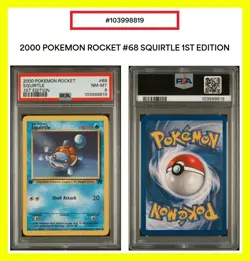 2000 Pokemon (1st Edition) PSA 8 Team Rocket Squirtle 68/82 - See Notes :) - Image 1
