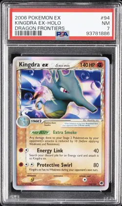 2006 POKEMON EX DRAGON FRONTIERS #94 KINGDRA EX-HOLO PSA 7 - Image 1
