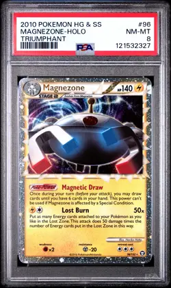2010 POKEMON HEARTGOLD & SOULSILVER TRIUMPHANT #96 MAGNEZONE-HOLO PSA 8 - Image 1