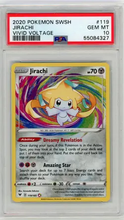 PSA 10 MINT - Pokemon TCG Jirachi Vivid Voltage 119/185 Holo Amazing Rare - Image 1