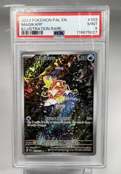 2023 POKEMON PAL EN-PALDEA EVOLVED ILLUSTRATION RARE #203 MAGIKARP PSA 9 - Image 1