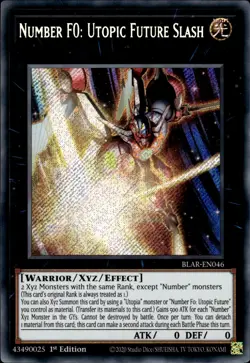 Number F0: Utopic Future Slash - Secret Rare 1st Edition BLAR-EN046 NM YuGiOh - Image 1