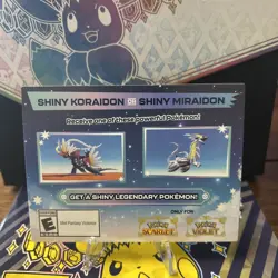 Pokemon Scarlet and Violet Shiny Koraidon OR Miraidon Gamestop Promo Card Code - Image 1