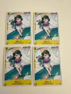 OP12-111 Baby 5 X4 Playset One Piece Card Game TCG CCG English - Image 1