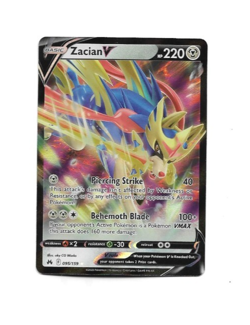 Pokemon TCG Zacian V 095/159 Crown Zenith Ultra Rare Foil Card NM - Image 1