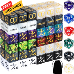 78 Pieces MTG Dice Counters Bulk Life Keyword Counter Set Plus 1/+1... - Image 1