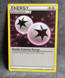 Double Colorless Energy 114/124 Fates Collide Regular Pokemon TCG Heavily Played - Image 1