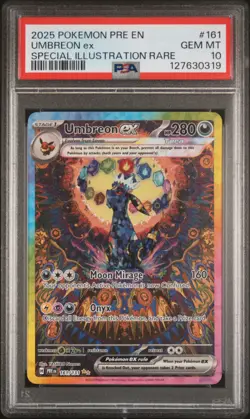 2025 POKEMON PRE EN-PRISMATIC EVOLUTIONS #161 UMBREON EX PSA 10 - Image 1