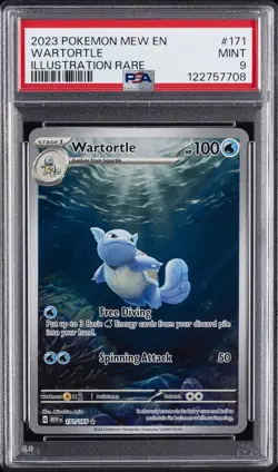 2023 POKEMON MEW EN-151 ILLUSTRATION RARE #171 WARTORTLE PSA 9 - Image 1