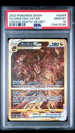 2023 POKEMON SWORD & SHIELD CROWN ZENITH SECRET FULL ART/GIRATINA VSTAR PSA 10 - Image 1