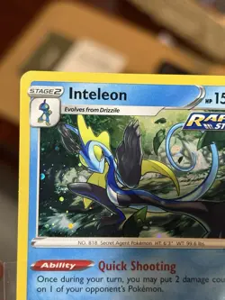 Cosmos SWIRL Inteleon SWSH279 Black Star Promo Cosmos Holo Pokemon NM Crown Zen - Image 3