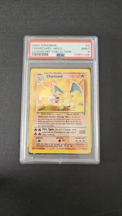 Charizard Holo #3 2002 Pokemon Legendary Collection PSA Mint 9 - Image 1