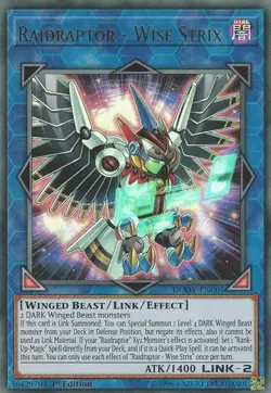 Raidraptor - Wise Strix - DUOV-EN005 - Ultra Rare - 1st Edition NM Yugioh Duel O - Image 1