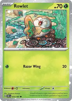 Pokemon TCG, Cosmos Promo Card, Rowlet 013, Tomokazu Komiya - Image 1