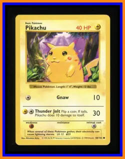 Pikachu - 58/102 - Base Set - Shadowless Red Cheeks - Pokemon Card - Image 1