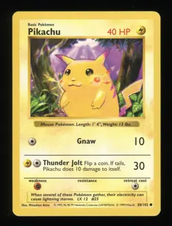 Pikachu - 58/102 - Base Set - Shadowless Red Cheeks - Pokemon Card - Image 4