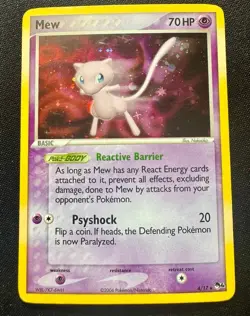 Pokemon TCG Card - MEW 4/17 - Pop Series 4 HOLO RARE - MP - Image 1