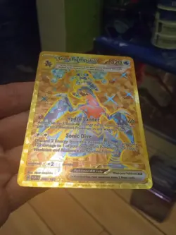 Garchomp EX Full Art Hyper Rare Holo Card 260/182 Paradox Rift Gold Pokemon - Image 5