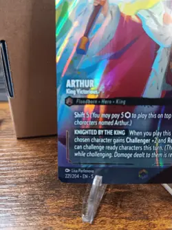 Disney Lorcana Shimmering Skies Arthur King Victorious Holo Enchanted 221/204 - Image 4