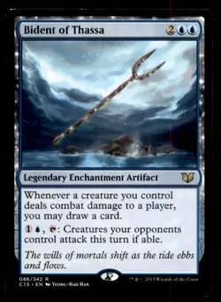MTG Bident of Thassa LP Light Play Commander 2015 [618] - Image 1