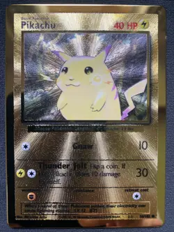 Pikachu Gold Metal Card 58/102 - Celebrations 25th Anniversary - Pokemon TCG - Image 1