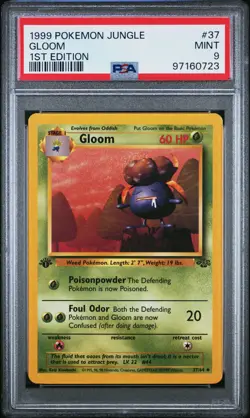 1999 POKEMON JUNGLE 1ST ED #37 GLOOM PSA 9 - Image 1