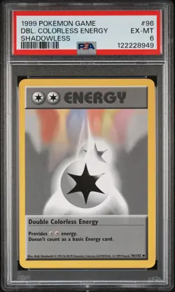 1999 POKEMON BASE SET SHADOWLESS #96 DOUBLE COLORLESS ENERGY PSA 6 - Image 1