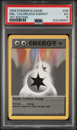 1999 POKEMON BASE SET 1ST EDITION #96 DOUBLE COLORLESS ENERGY PSA 5 - Image 1