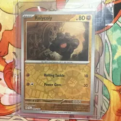Rolycoly 093/162SV05: Temporal Forces Reverse Holo Pokemon TCG **MISCUT** RARE - Image 1