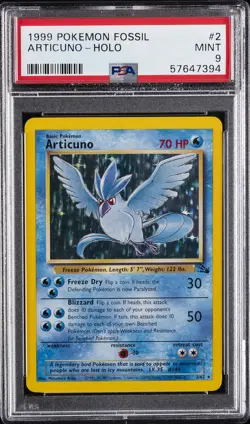 1999 POKEMON FOSSIL #2 ARTICUNO-HOLO PSA 9 - Image 1