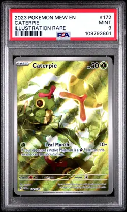 2023 POKEMON MEW EN-151 ILLUSTRATION RARE #172 CATERPIE PSA 9 - Image 1