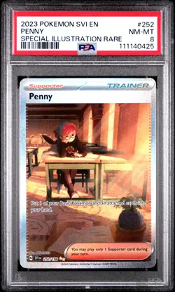 2023 POKEMON SVI EN-SCARLET & VIOLET SPECIAL ILLUSTRATION RARE #252 PENNY PSA 8 - Image 1