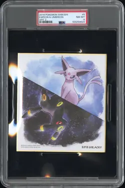 2019 POKEMON SHIKISHI ART 2 #5 ESPEON & UMBREON PSA 8 - Image 1
