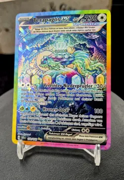 Pokemon Karte Terapagos EX 170/142 Deutsch Boosterfrisch Near Mint Stellarkrone - Image 1