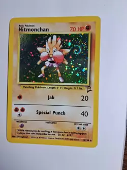 Hitmonchan 008/130 Holo Rare - Base Set 2 - Vintage WOTC Pokemon TCG - Image 1