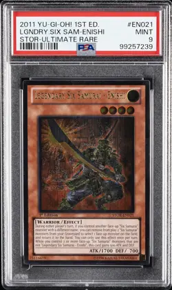 2011 YU-GI-OH! STOR-STORM OF RAGNAROK LEGENDARY SIX SAMURAI - ENISHI PSA 9 - Image 1