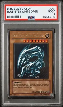 2002 YU-GI-OH! STARTER DECK: KAIBA 001 BLUE-EYES WHITE DRAGON PSA 2 - Image 1