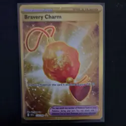 Pokemon TCG Bravery Charm Stellar Crown Gold Secret Hyper Rare Card 175/142 - Image 1