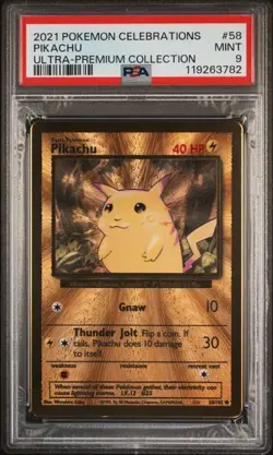 PSA 9- 2021 Pokemon Celebrations UPC PIKACHU Gold Metal Card #58 (3782) - Image 1