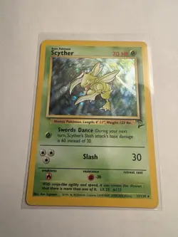 Pokemon Scyther Base Set 2 Holo Rare Card 17/130 - Image 1