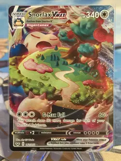 Pokemon TCG Snorlax VMAX Holo Ultra Rare Card Mint Condition 142/202 Pack Fresh - Image 2