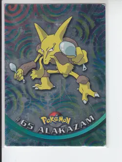 #65 Alakazam Topps Pokemon Card Holo TV Animation Series 1998 See Scans - Image 1