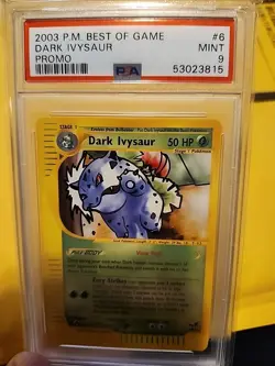 PSA 9 MINT Dark Ivysaur # 6 WINNER Best of Game PROMO Pokemon Card - Image 1