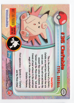 Clefable #36 Topps TV Animation Edition Pokemon Card - Image 2